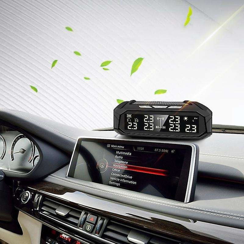 TPMS Solar Car Tire Pressure Alarm Monitor System Display Intelligent Temperature Warning with 4 Bui