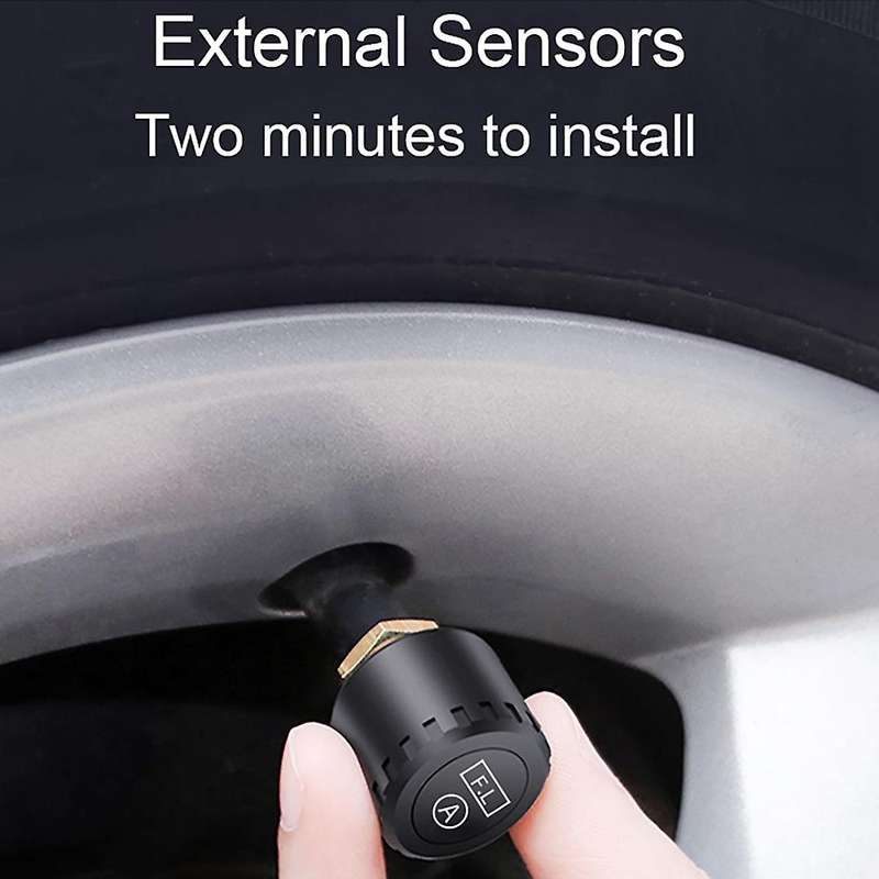 TPMS Solar Power Intelligent Wireless 4 Tire Smart Car Pressure Monitor System Accessories for Car (