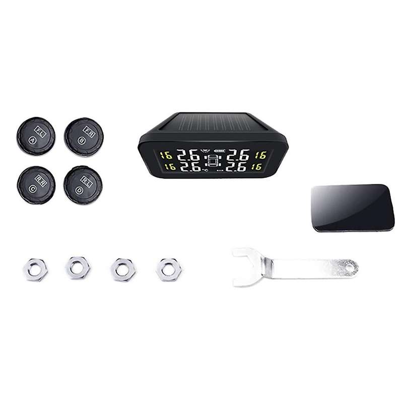 TPMS Solar Power Intelligent Wireless 4 Tire Smart Car Pressure Monitor System Accessories for Car (