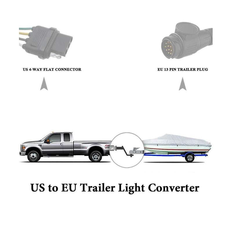 Trailer Connector Usa 4-pin Flat Plug to European7-pin Connector 4 to 7 Trailer Light Converter Cir