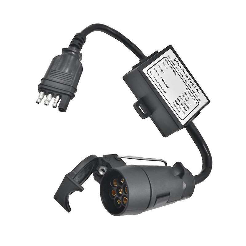 Trailer Connector Usa 4-pin Flat Plug to European7-pin Connector 4 to 7 Trailer Light Converter Cir
