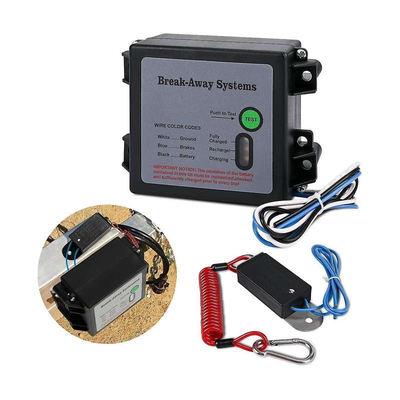 Trailer Brakes Breakaway Kit with Switch, Led Test Light Electric Breakaway System, Universal Trail