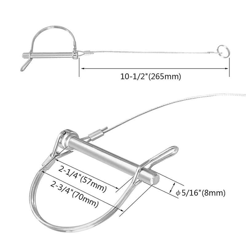 Trailer Coupler Pin 5/16-inch Diameter X 2-3/4-inch Long Trailer Pins with Plastic Coating 10pc 11-