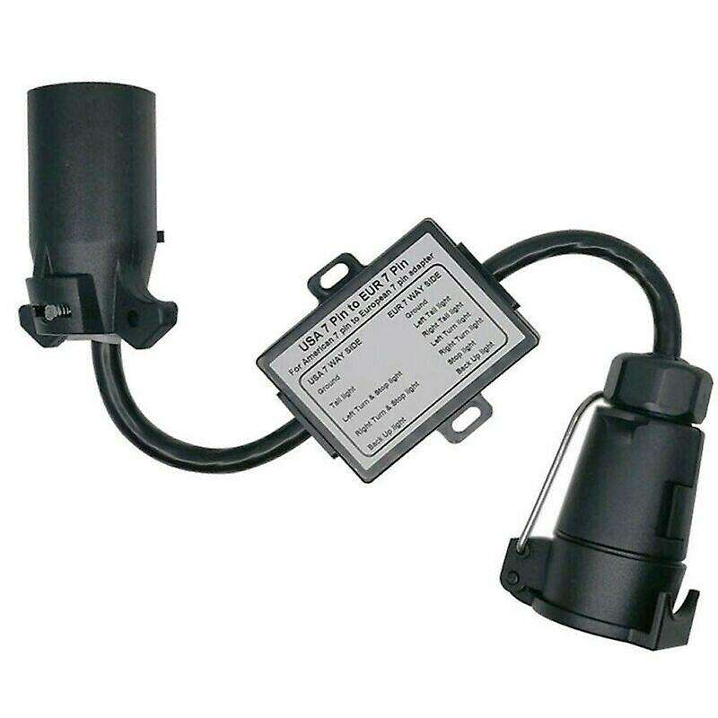 Trailer Light Converter US 7-Way Blade Socket to EU 7-Pin Round Plug