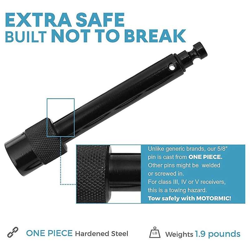 Trailer Hitch Receiver Lock Pin, Black Receiver Lock, Suitable for Class III Hitch, Trailer, Truck,