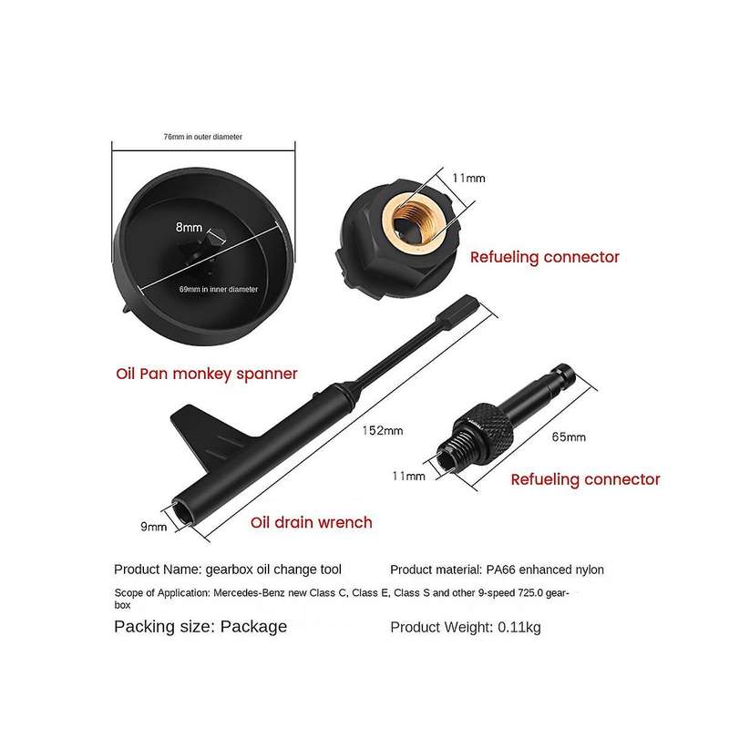 Transmission Oil Filler Tool for 725.0 9-Speed Oil Change Tools Adapter Set Transmission Oil Filler