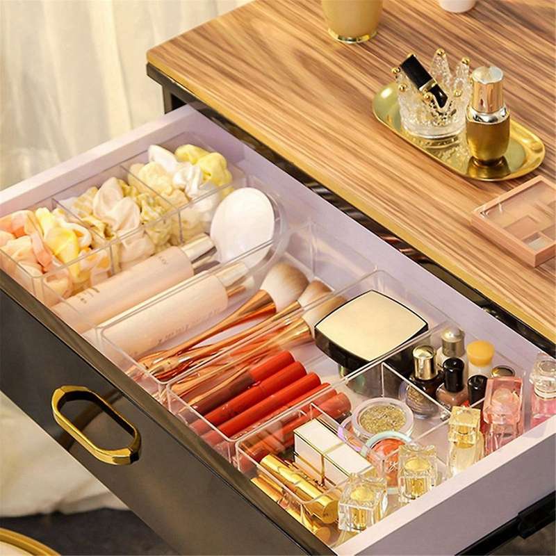 Transparent Acrylic Cosmetic Layered Storage Box Dressing Table Cosmetics Storage Box Desktop Drawer