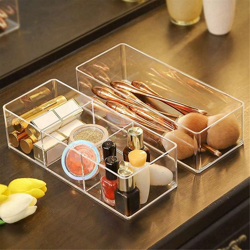 Transparent Acrylic Cosmetic Layered Storage Box Dressing Table Cosmetics Storage Box Desktop Drawer
