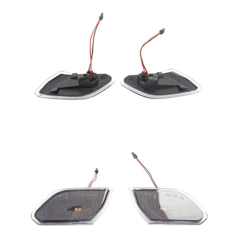 Transparent Led Front Side Marker Light Turn Signal Lamp Round Eyebrow Side Lamp for Wrangler JL 201
