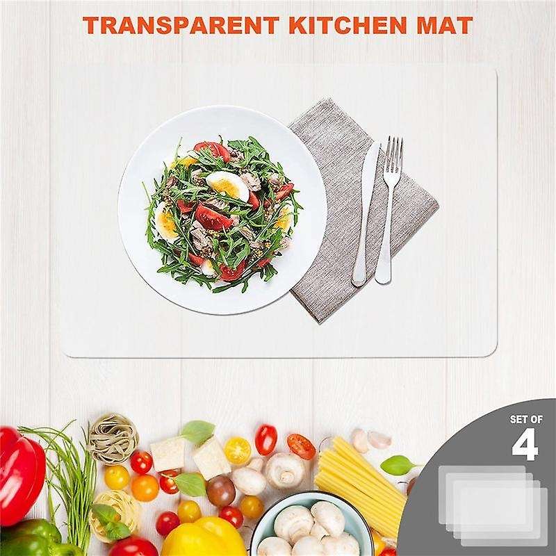 Transparent Kitchen Mat,Coffee Table Mat,Table Protector,Waterproof Placemats,Worktop Saver,Placemat