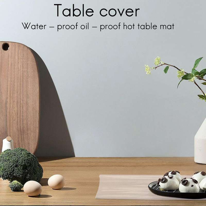 Transparent Waterproof Tablecloth Pvc Table Cloth Solid Pattern Oil-proof Tablecloth Glass Soft Clo