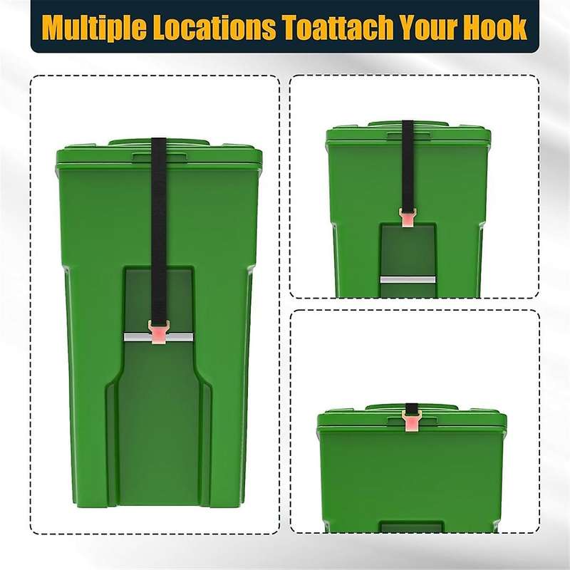 Trash Can Lock,Garbage Can Lock for Animal Fits 30-50 Gallon Bin,Adjustable Trash Can Lid Lock/Strap