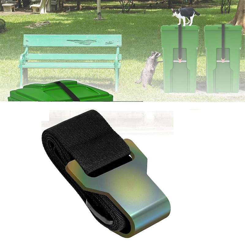 Trash Can Lock,Garbage Can Lock for Animal Fits 30-50 Gallon Bin,Adjustable Trash Can Lid Lock/Strap