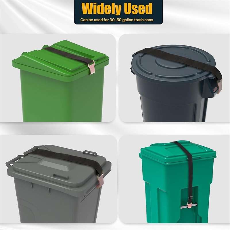 Trash Can Lock,Garbage Can Lock for Animal Fits 30-50 Gallon Bin,Adjustable Trash Can Lid Lock/Strap