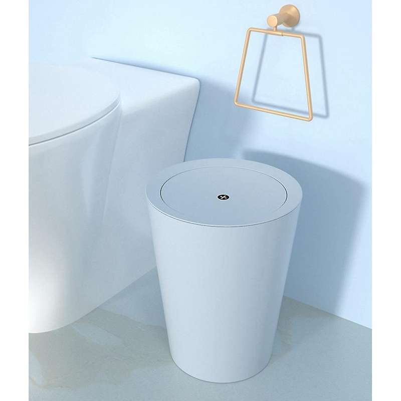Trash Can Shake Lid Type Household Simple Bathroom Large Living Room Bedroom Nordic Style Paper Bask