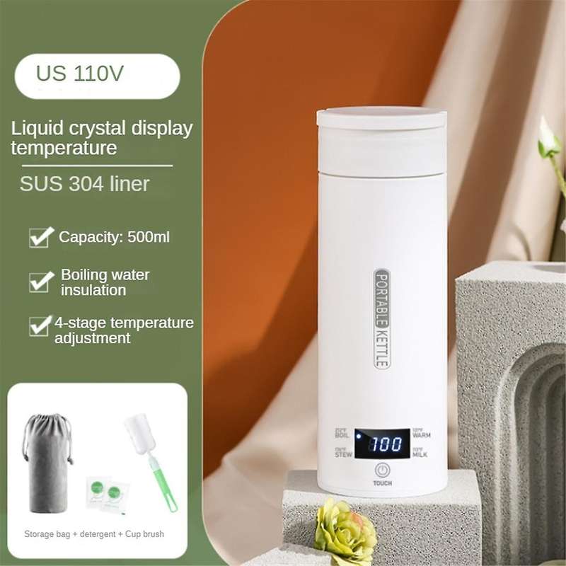 Travel Electric Kettle Portable Small Mini Tea Coffee Kettle 304 Stainless Water Heater with Lcd Us
