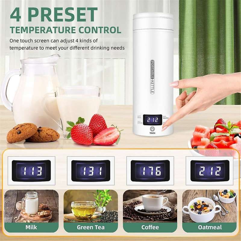 Travel Electric Kettle Portable Small Mini Tea Coffee Kettle 304 Stainless Water Heater with Lcd Us