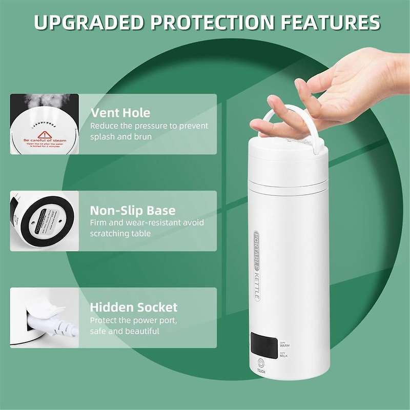 Travel Electric Kettle Portable Small Mini Tea Coffee Kettle 304 Stainless Water Heater with Lcd Us