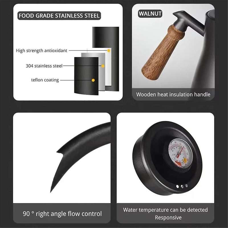 Travel Hand Coffee Pot Pour Over Coffee Maker Set Coffee Kettle Dripping Cup Portable Bean Grinder
