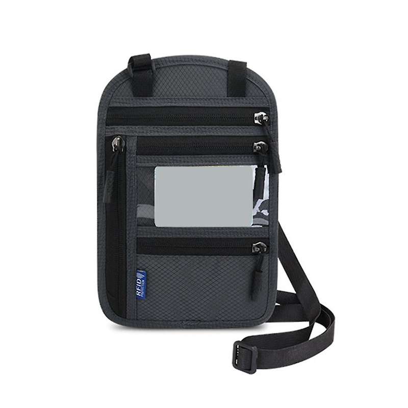 Travel Neck Wallet Pouch with RFID Blocking Passport Cover Holder Document Organizer Card Mobile Pho
