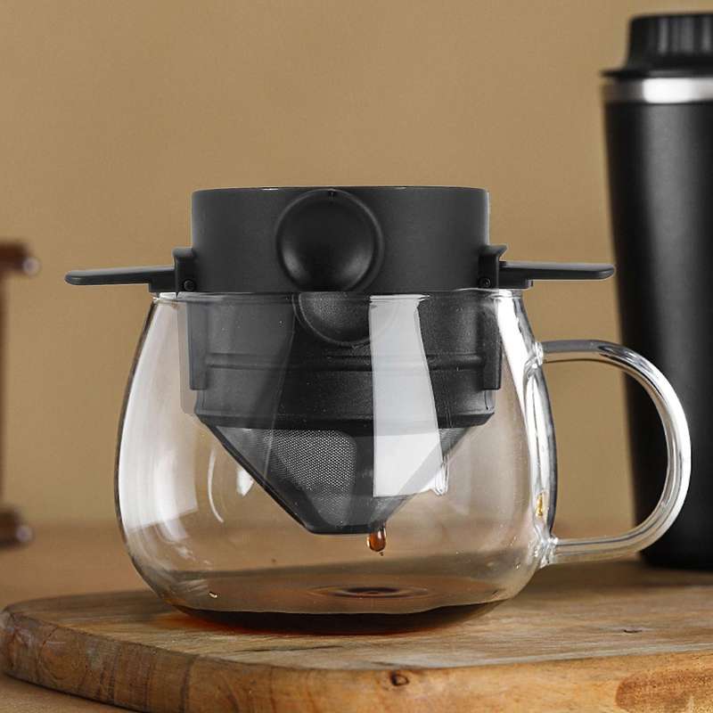 Travel Pour Over Cup Coffee Filter,portable Foldable Cone Reusable Foldable with Brush Scoop for Tr