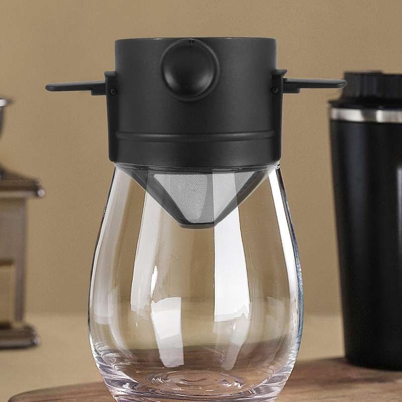 Travel Pour Over Cup Coffee Filter,portable Foldable Cone Reusable Foldable with Brush Scoop for Tr