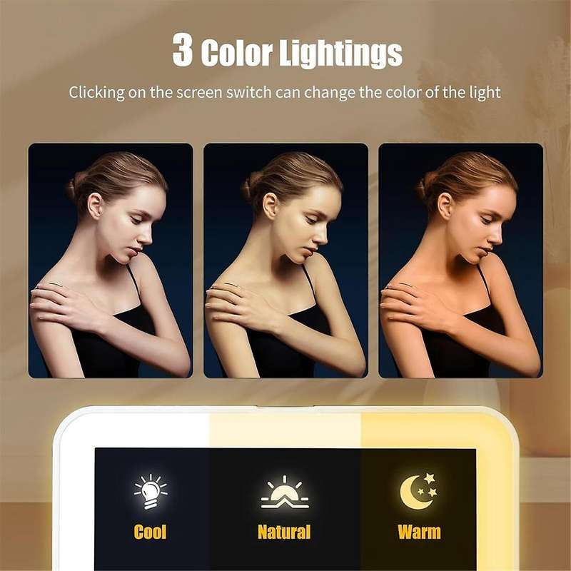 Travel Makeup Mirror with Light, Compact Makeup Bag with LED Mirror, Portable Lighted Beauty Mirror,