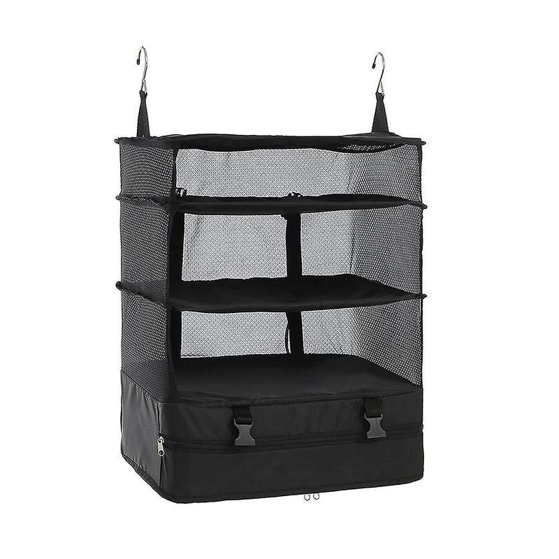 Travel Luggage Organizer Shelves Bag Suitcase Packing Square Collapsible Hanging Closet Storage Bag
