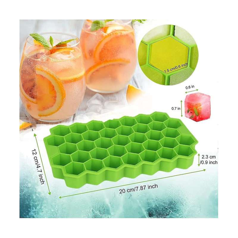 Tray, 4 Pack Silicone Ice Trays with Lids, Stackable Flexible Molds for Freezer, Easy Diy