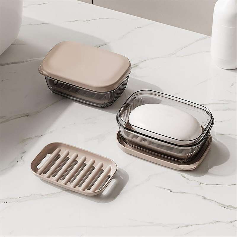 Travel Soap Case, Leakproof Soap Container with Lid, Portable Bar Soap Holder for Traveling, Soap Di