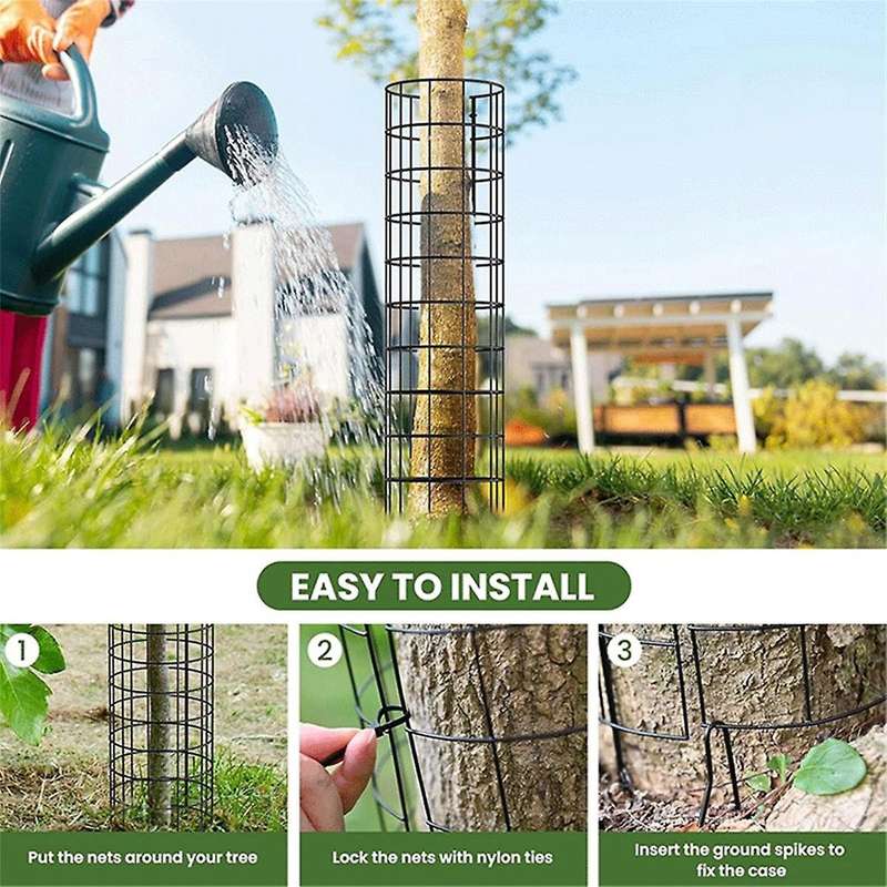 Tree Trunk Protector, 6 Pack Plant Guard Protectors with Zip Ties & Metal Stakes, Garden Protection