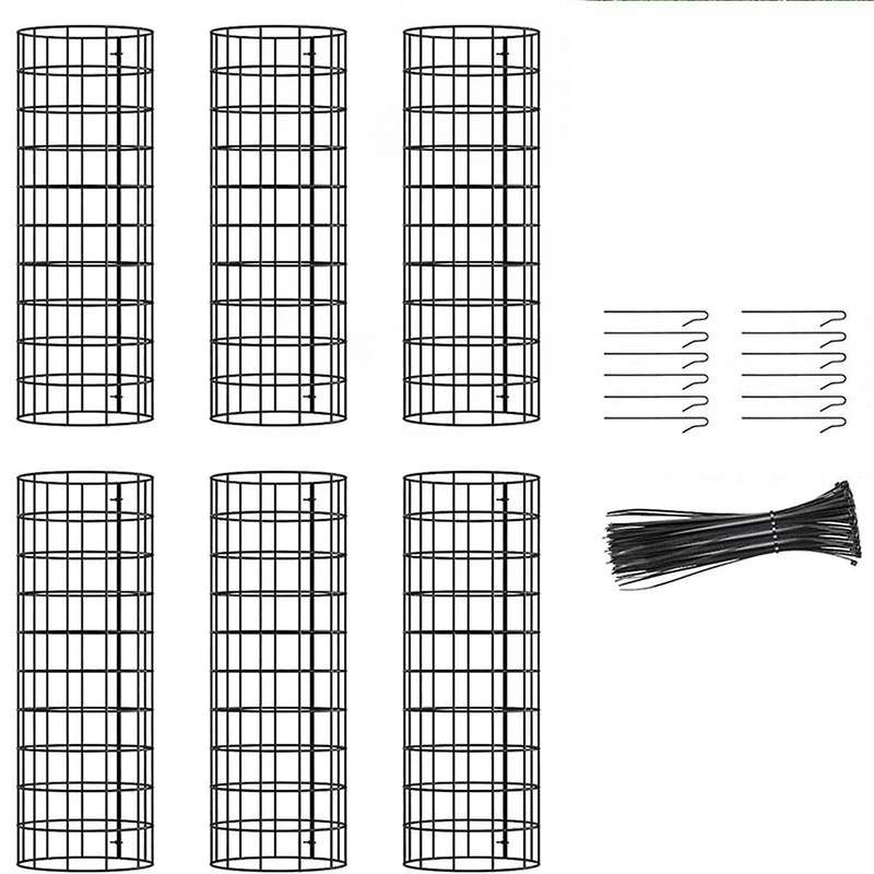 Tree Trunk Protector, 6 Pack Plant Guard Protectors with Zip Ties & Metal Stakes, Garden Protection
