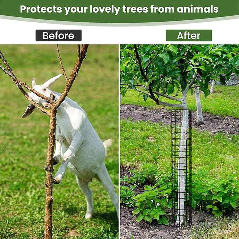 Tree Trunk Protector, 6 Pack Plant Guard Protectors with Zip Ties & Metal Stakes, Garden Protection