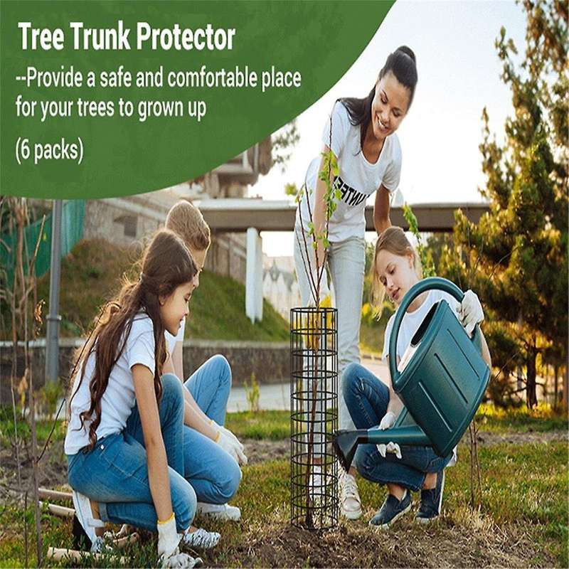 Tree Trunk Protector, 6 Pack Plant Guard Protectors with Zip Ties & Metal Stakes, Garden Protection