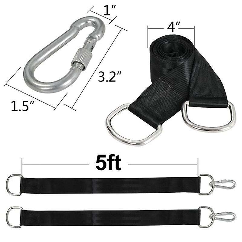 Tree Swing Straps Hammock Straps (5Ft) - 2 PCS Swing Straps Hanging Kit Camping Hammock Rope Straps