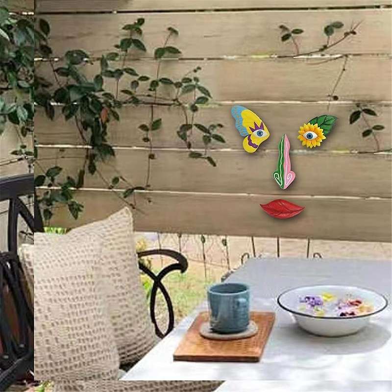 Tree Face Decor Outdoor,Colorful Butterfly Garden Decor,Tree Art Decoration,Suitable for Tree and Wa
