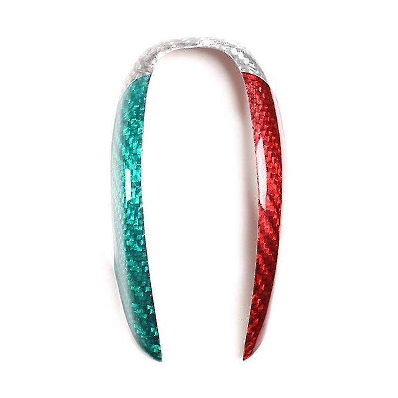 Tricolor Carbon Fiber Style Plastic Gear Shift Head Cover Trim for Stelvio 2017-2019 Car Accessories