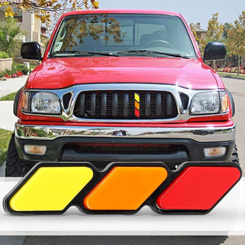 Tri-Color Front Grille Badge Emblem Compatible Toyota Tacoma 4Runner RAV4
