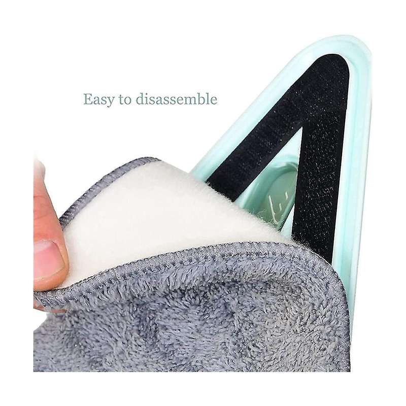 Triangle Shaped 360 Rotatable Adjustable Cleaning Mop, Long Handle Microfiber Dust Mop for Wall, C