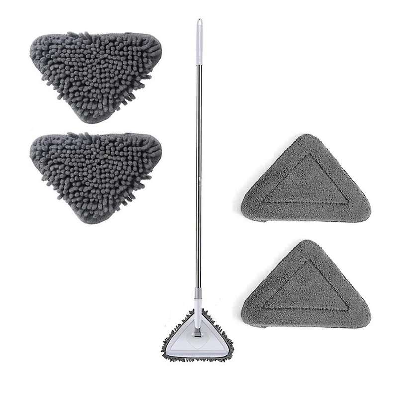 Triangle Mop with Long Handle Cleaning Tool for Dirty Wall Wall Cleaning Mop 180 Rotatable Adjustabl