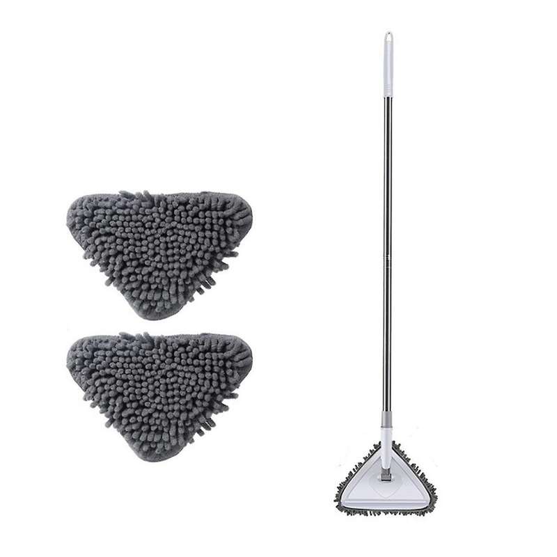 Triangle Mop with Long Handle Cleaning Tool for Dirty Wall Wall Cleaning Mop 180 Rotatable Adjustabl