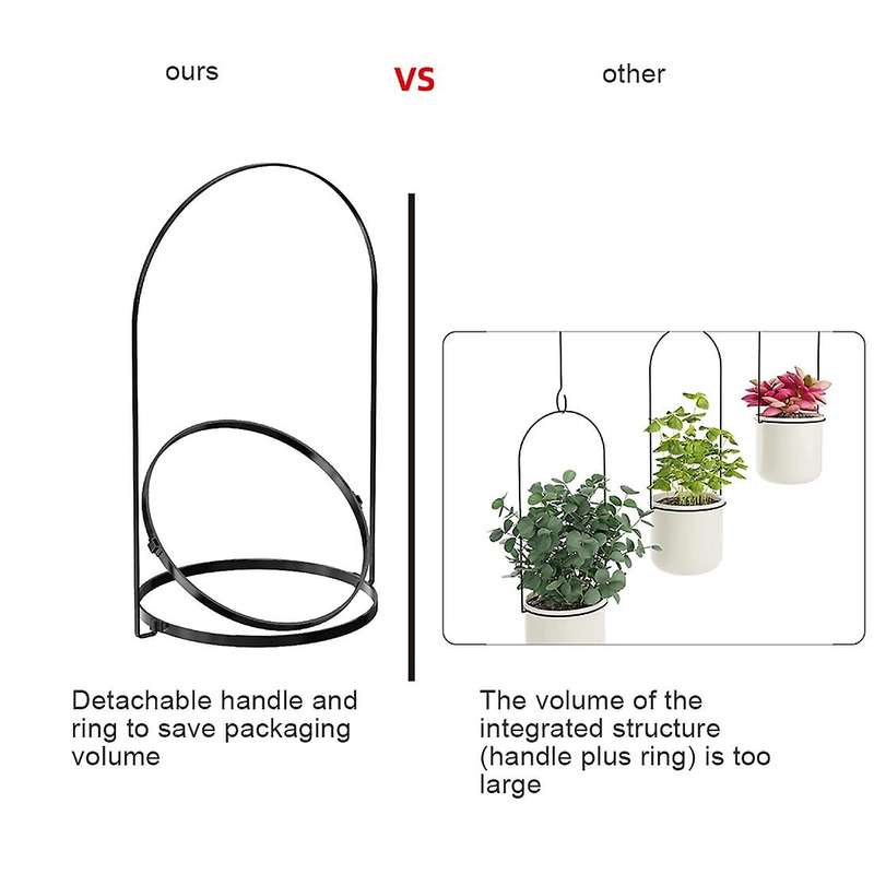 Triflora Hanging Planters for Indoor Plants or Herbs, Black+Gold