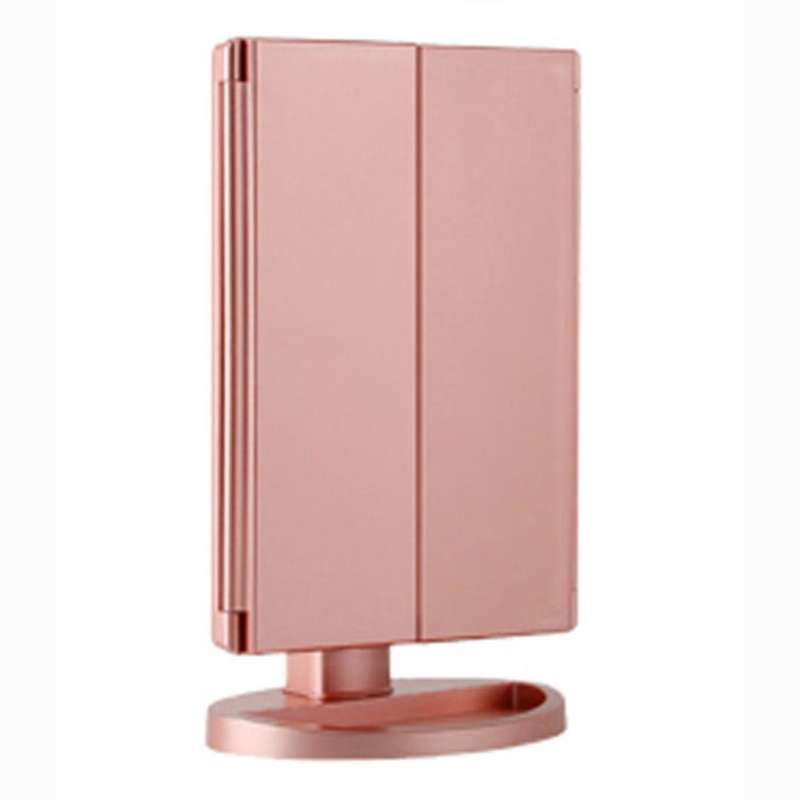 Tri-Fold Luminous Makeup Mirror with 22 LED Lights, with 2X,3X Magnification,180 Degree Rotation, Du
