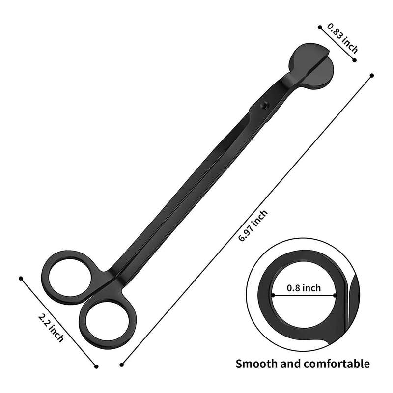Trimmer Candle Wick Cutter Candle Scissors Stainless Steel Wick Cutter Scissors Black