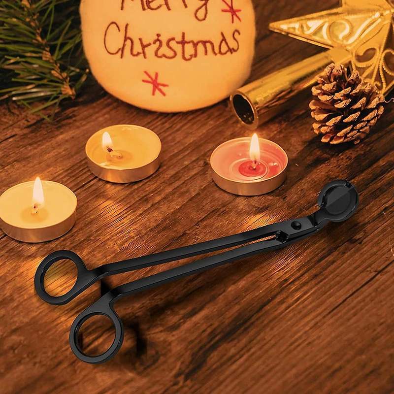 Trimmer Candle Wick Cutter Candle Scissors Stainless Steel Wick Cutter Scissors Black