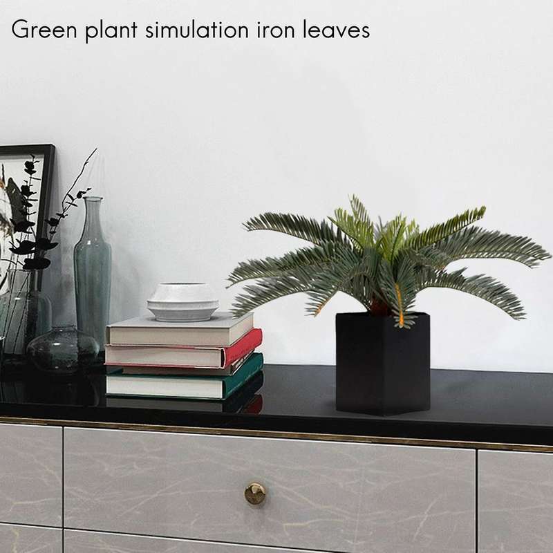 Tropical Plants Artificial Palm Tree Plastic Palm Leaves Green Monstera Fake Coconut Leafs for Home