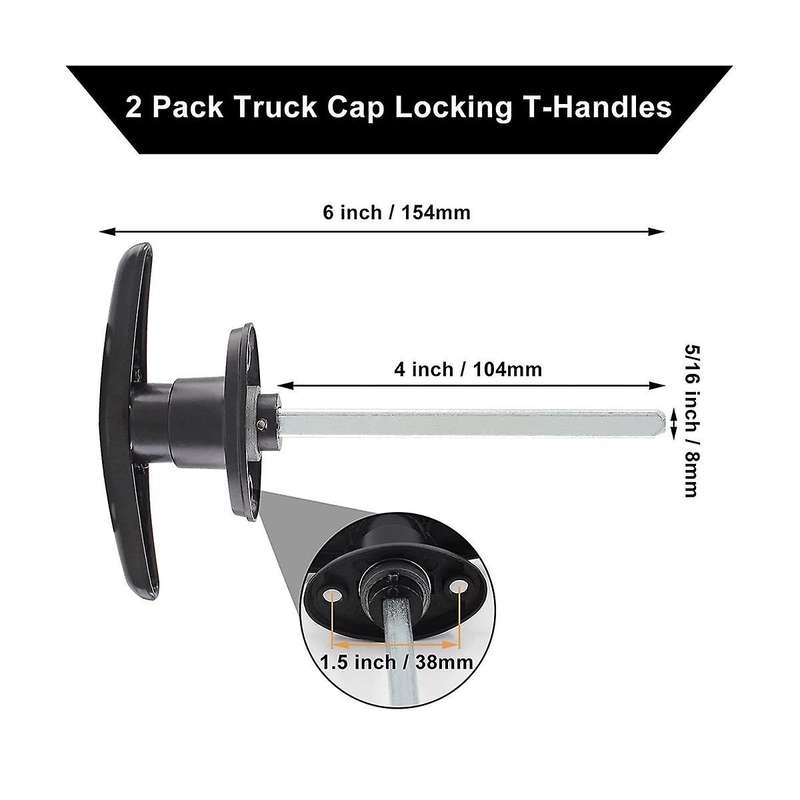 Truck Cap Locking T-handles Campers Topper Lock, Campers Shell Locks and Keys T-handle Canopy Repla