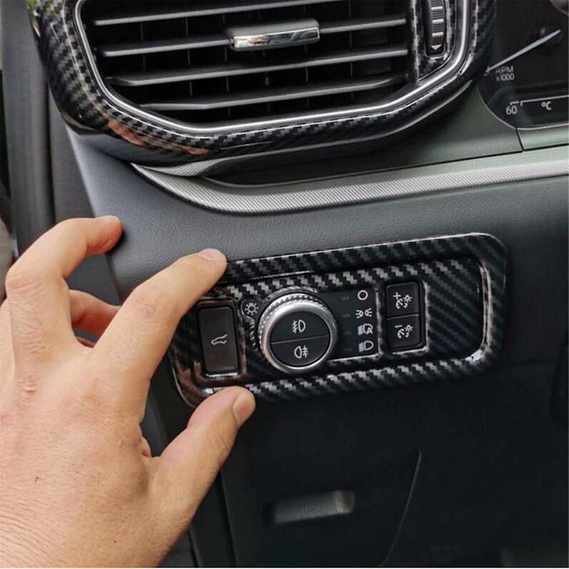 Trunk Switch Cover Dashboard Light Adjustment Trim ABS Carbon Fiber for Explorer 2020-2024 Accessor