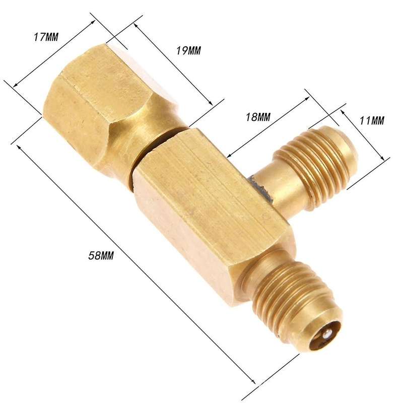 T-Shaped T Type Adapter with Rotary Connector 1/4inch External Thread Accessories New Pump SAE Flare