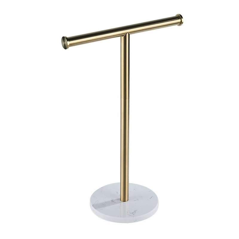 T-shape Hand Towel Stand with Marble Base for Bathroom Countertop Tissue Rack Holder Kitchen Free-st